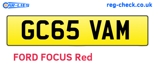 GC65VAM are the vehicle registration plates.