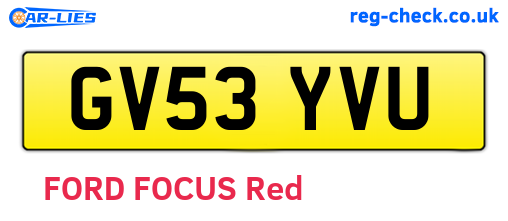 GV53YVU are the vehicle registration plates.