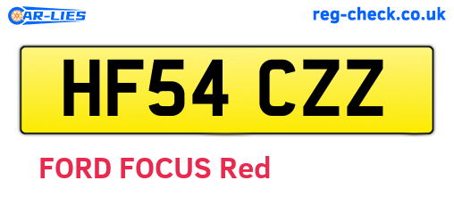 HF54CZZ are the vehicle registration plates.