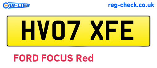 HV07XFE are the vehicle registration plates.