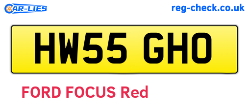 HW55GHO are the vehicle registration plates.