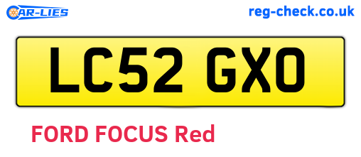 LC52GXO are the vehicle registration plates.