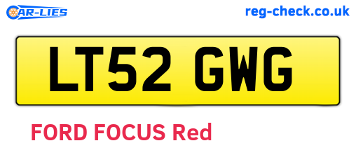 LT52GWG are the vehicle registration plates.
