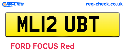 ML12UBT are the vehicle registration plates.