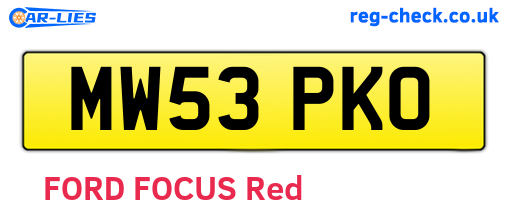 MW53PKO are the vehicle registration plates.