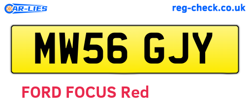 MW56GJY are the vehicle registration plates.