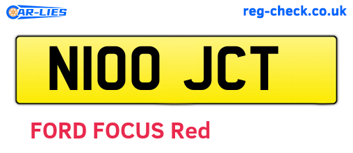 N100JCT are the vehicle registration plates.