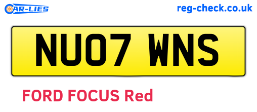 NU07WNS are the vehicle registration plates.