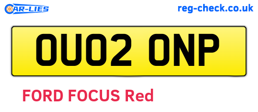 OU02ONP are the vehicle registration plates.
