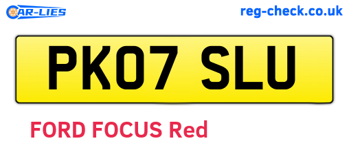 PK07SLU are the vehicle registration plates.