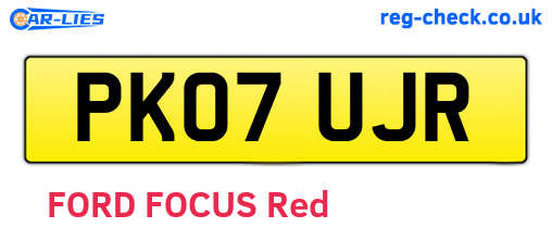PK07UJR are the vehicle registration plates.