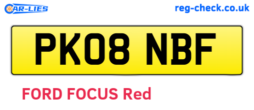 PK08NBF are the vehicle registration plates.