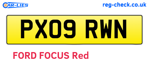 PX09RWN are the vehicle registration plates.