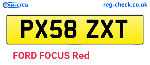 PX58ZXT are the vehicle registration plates.