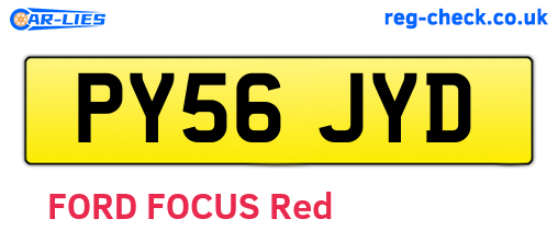 PY56JYD are the vehicle registration plates.
