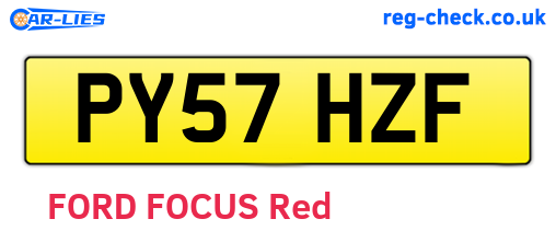 PY57HZF are the vehicle registration plates.