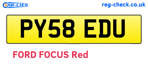 PY58EDU are the vehicle registration plates.
