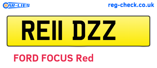 RE11DZZ are the vehicle registration plates.