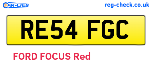 RE54FGC are the vehicle registration plates.