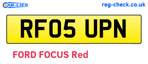 RF05UPN are the vehicle registration plates.