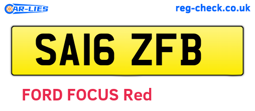 SA16ZFB are the vehicle registration plates.