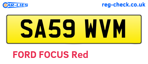 SA59WVM are the vehicle registration plates.