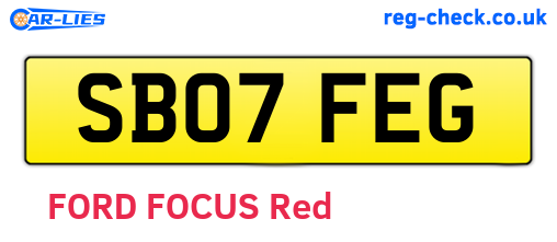 SB07FEG are the vehicle registration plates.