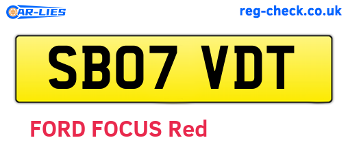 SB07VDT are the vehicle registration plates.