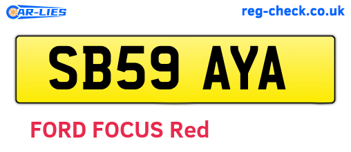 SB59AYA are the vehicle registration plates.