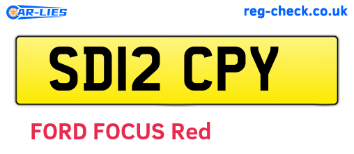SD12CPY are the vehicle registration plates.