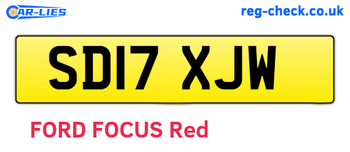 SD17XJW are the vehicle registration plates.