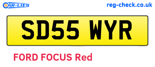 SD55WYR are the vehicle registration plates.
