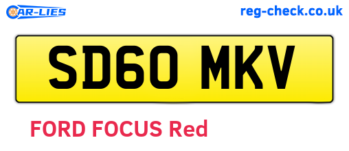 SD60MKV are the vehicle registration plates.