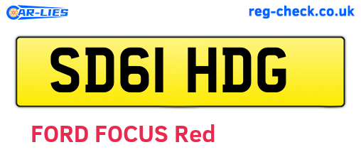 SD61HDG are the vehicle registration plates.