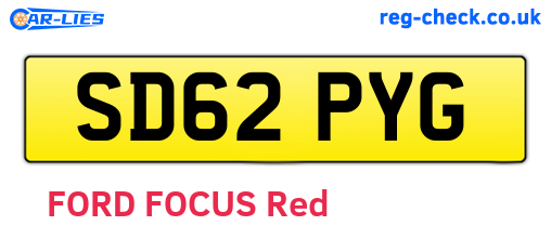SD62PYG are the vehicle registration plates.