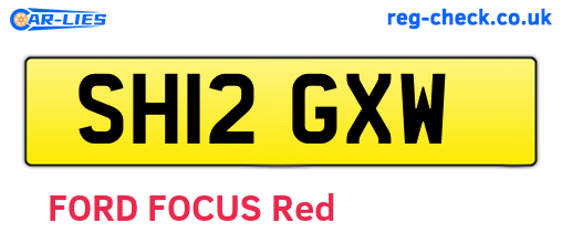 SH12GXW are the vehicle registration plates.