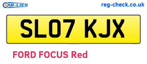 SL07KJX are the vehicle registration plates.