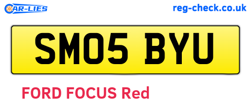 SM05BYU are the vehicle registration plates.