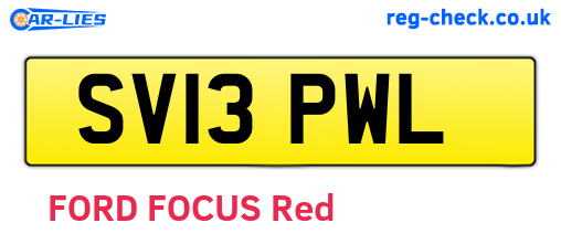 SV13PWL are the vehicle registration plates.