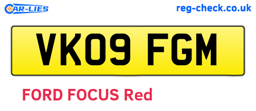 VK09FGM are the vehicle registration plates.