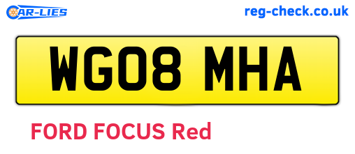 WG08MHA are the vehicle registration plates.