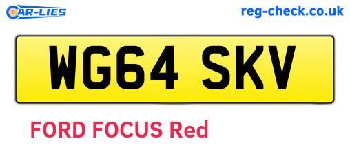 WG64SKV are the vehicle registration plates.