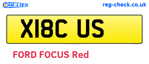 X18CUS are the vehicle registration plates.