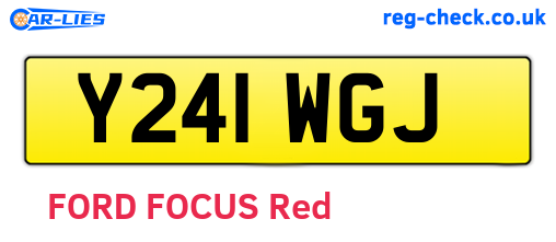 Y241WGJ are the vehicle registration plates.
