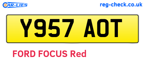 Y957AOT are the vehicle registration plates.