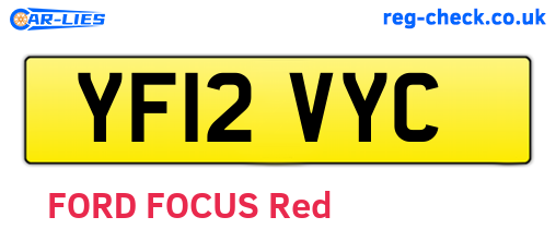 YF12VYC are the vehicle registration plates.