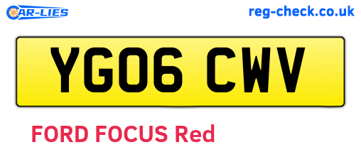 YG06CWV are the vehicle registration plates.