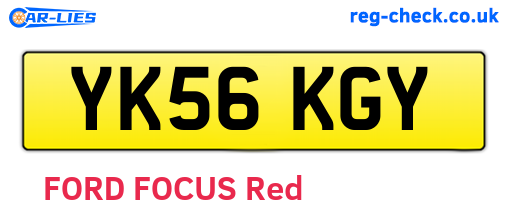 YK56KGY are the vehicle registration plates.