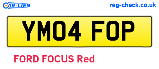 YM04FOP are the vehicle registration plates.