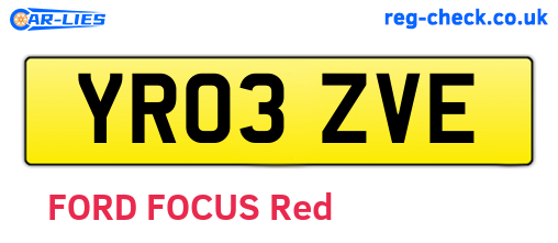 YR03ZVE are the vehicle registration plates.